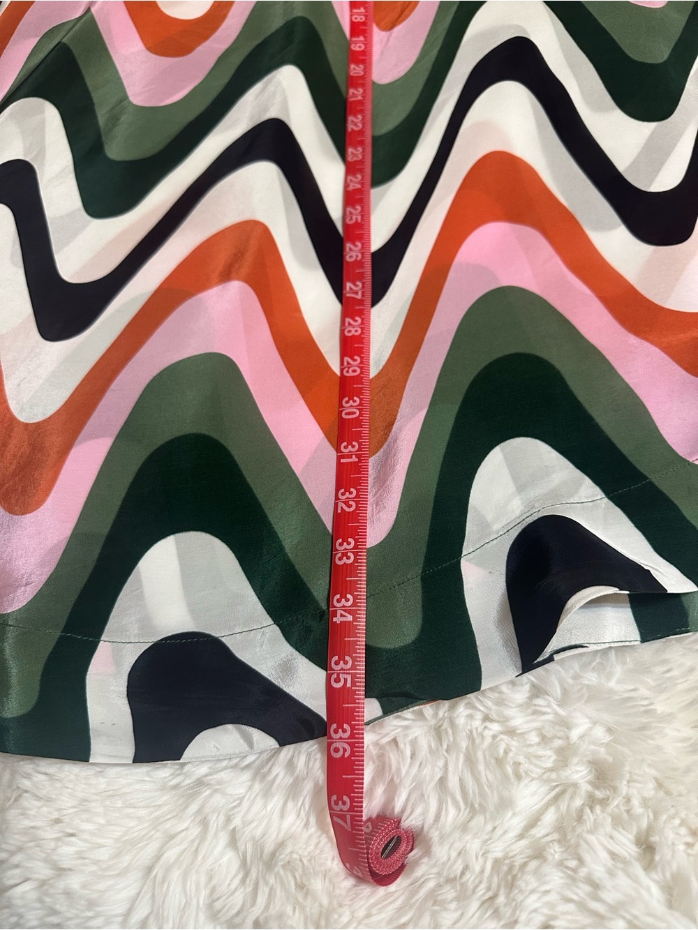Farm Rio Wave Gradient Midi Skirt XL Colorful Abstract Resort Boho - Picture 10 of 12